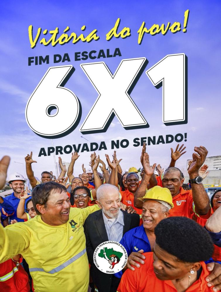 Vitória de Lula: PEC do fim da escala 6×1 é aprovada em 2ª votação no Senado